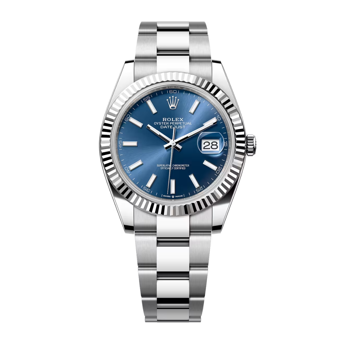 Rolex Datejust Blaues Zifferblatt Oyster Armband 41mm 126334